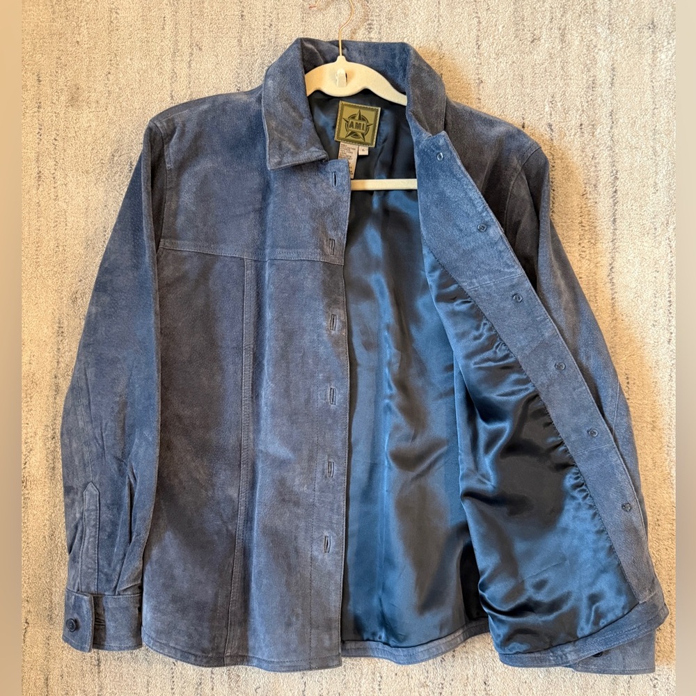 AMI Women’s Suede Leather Shacket
Blue, Large